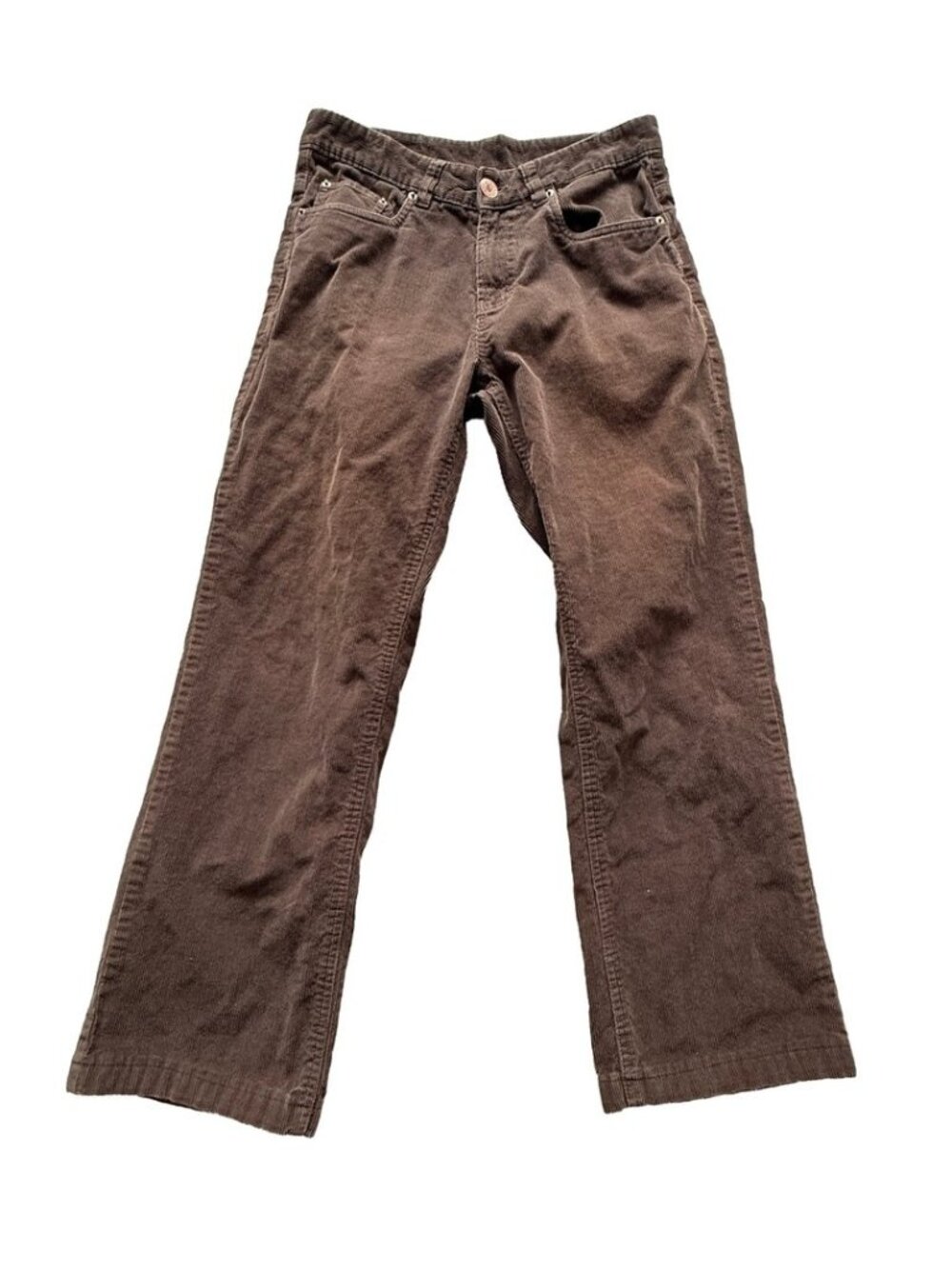 Spykar Jeans Womens Brown Corduroy Straight Leg Pants Cotton Size 28